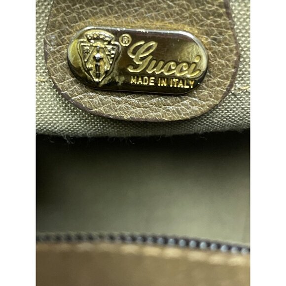 Vintage Gucci Boston Bag Logo Pattern Brown PVC Bag Handbag Sherryline - Picture 13 of 14